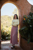 Fine Pleat Belted Maxi Skirt