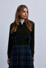Ribbed Knit Buttoned Cardigan with Ribbon Bow Pockets