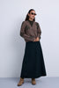 Cable Knit V neck Top with Printed Beaded Flowers and hi neck Insert