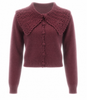 Wide Crochet Collar Button Front Cardigan