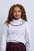 Rolled Collar Blouse with Subtle Trimming