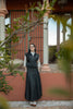 Wide Knife Pleat Skirt with Stitched Pleat Fold