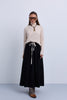 Fine Cord Maxi Skirt with Side Panel Seam Details