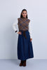 Denim Aline Skirt with Corduroy Tie Belt