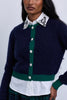 Contrast trim knitted cardigan