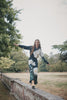 Satin Aline Skirt with X-Large Flower Print