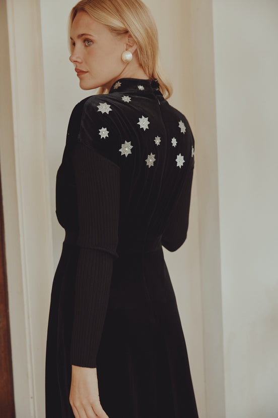 Midnight Star Dropped Shoulder Sleeveless Dress