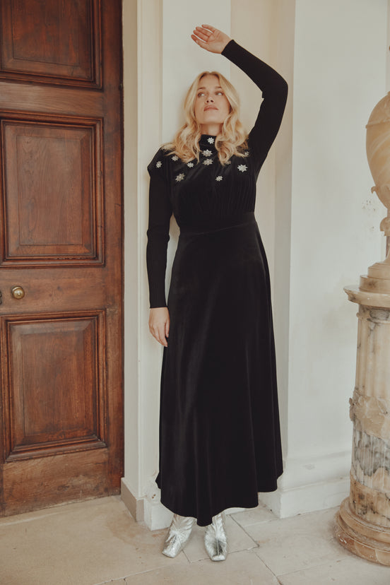 Midnight Star Dropped Shoulder Sleeveless Dress