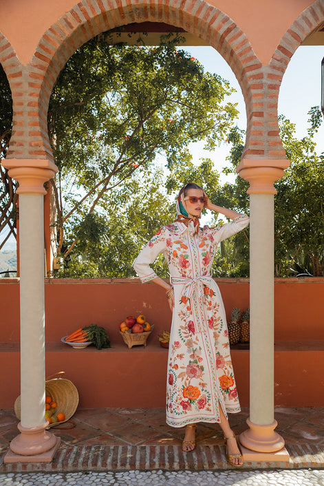 Vibrant Colour Pop Floral Placement Printed Dress