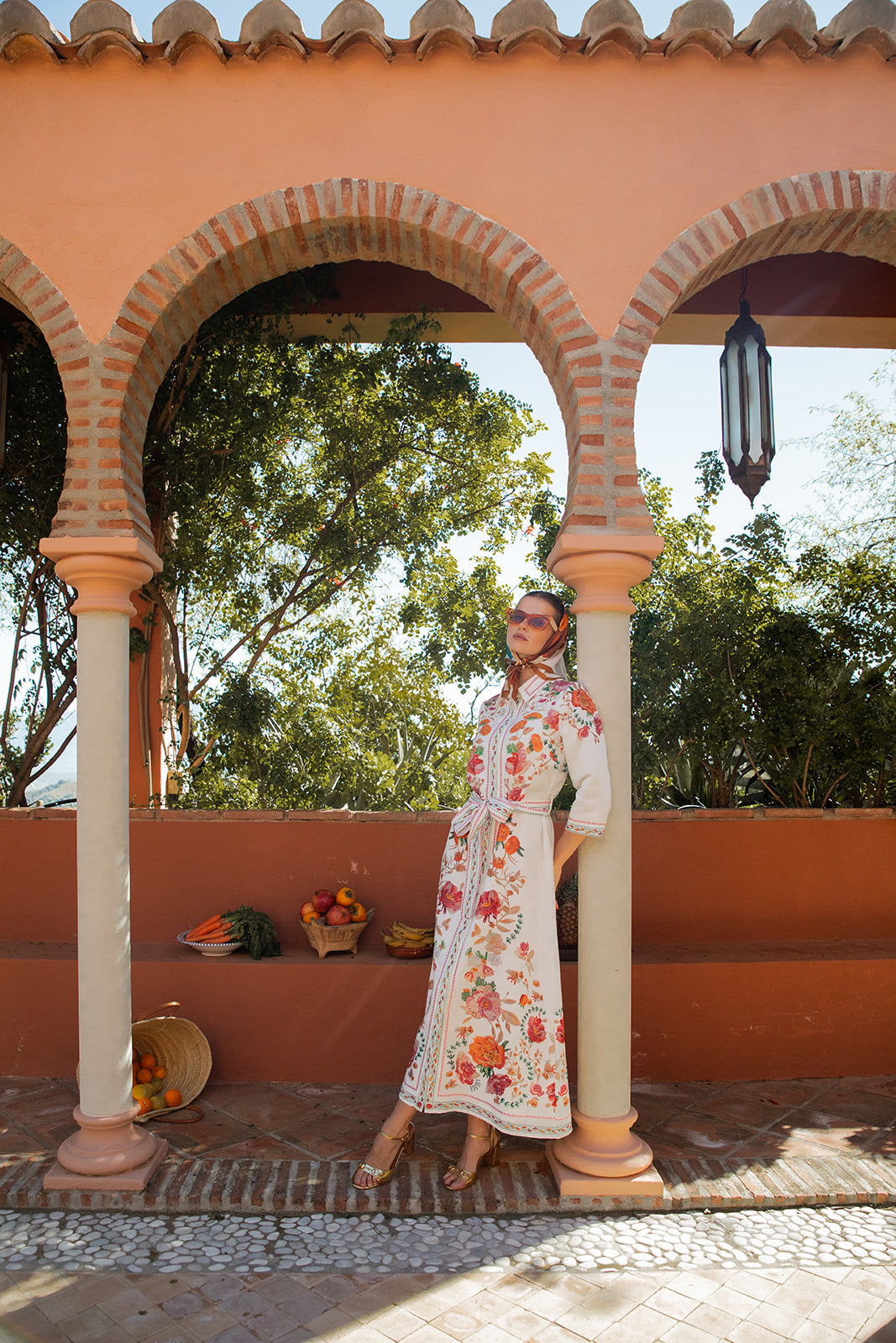 Vibrant Colour Pop Floral Placement Printed Dress