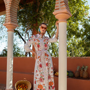 Vibrant Colour Pop Floral Placement Printed Dress