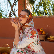 Vibrant Colour Pop Floral Placement Printed Dress