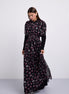 Floral Printed Maxi Dress with Wide Gathered Waistband