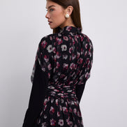 Floral Printed Maxi Dress with Wide Gathered Waistband