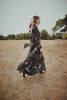 Organza Printed Full Skirt Dress with Free Tie Belt