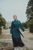 Loose Fit Belted Dress With Wide Satin Black Hem