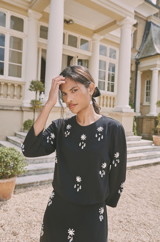 Embellished Cropped Top (matching Skirt)