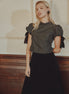 Cropped Top with Bubble Bow Sleeve