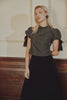 Cropped Top with Bubble Bow Sleeve