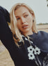 Round Neck Sweater with Flower Bunch Embroidery