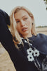Round Neck Sweater with Flower Bunch Embroidery