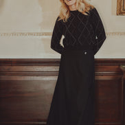 Metallic Thread Aryle Buttoned Cardigan