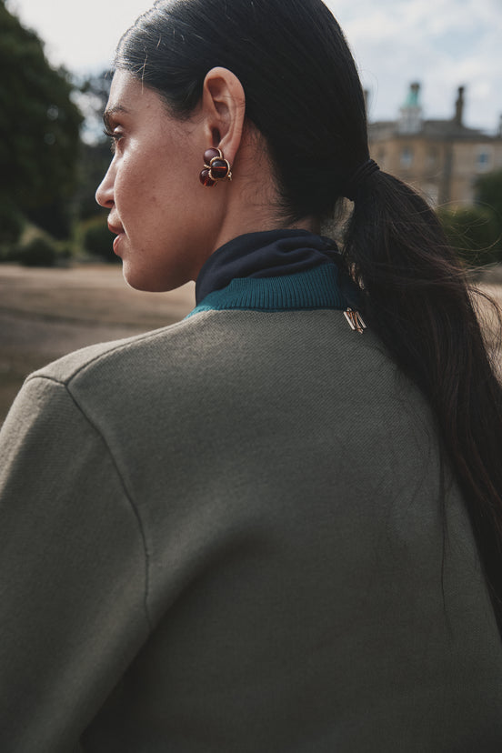 Round Cardigan with Patchwork Designs