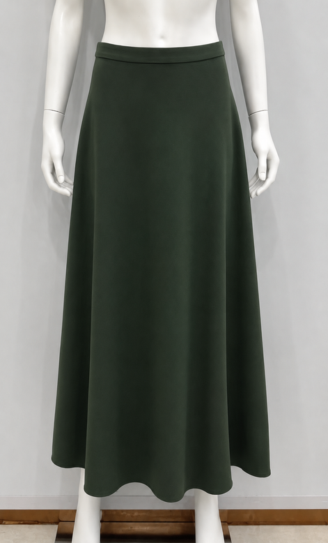 Basic Waistband Wool Aline Skirt