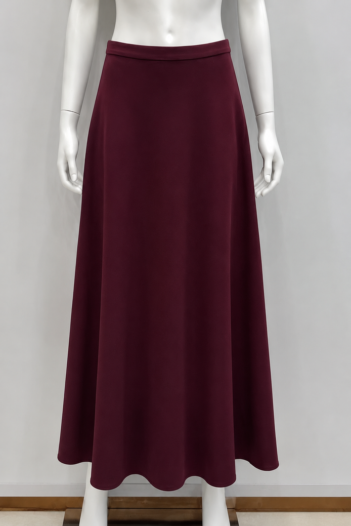 Basic Waistband Wool Aline Skirt