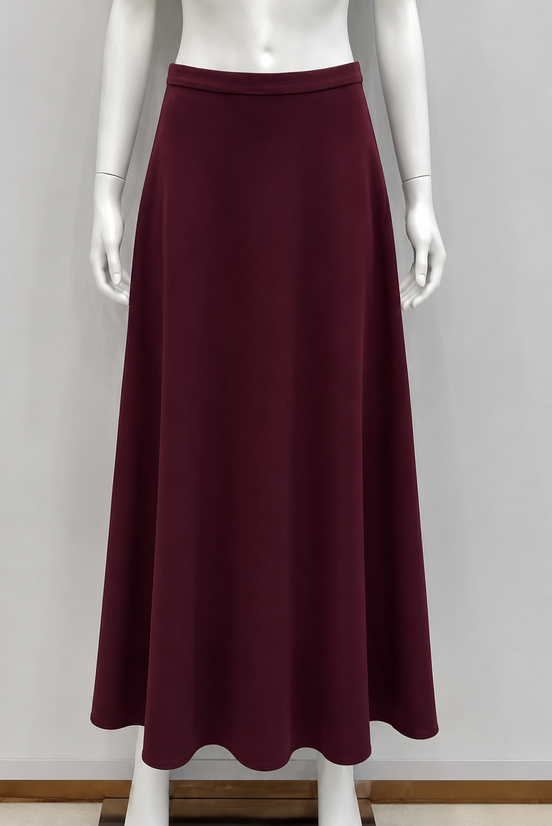 Basic Waistband Wool Aline Skirt