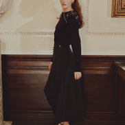 Pullover Top with Wide Embellished Collar