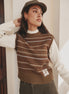 Intarsia Knitted Logo Vest Look Full Top