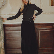 Velvet Pleated Skirt