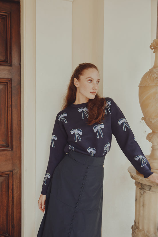 Taffeta Aline Skirt with Centre Front Buttons