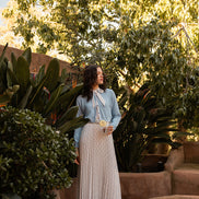 Bow Print Satin Pleat Dress with Neck Tie