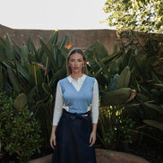 Aline Top Stitched Maxi Skirt with Tie Belt
