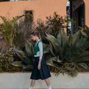 Polo Collar Top with Vest Look Overlay