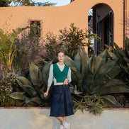 Polo Collar Top with Vest Look Overlay