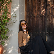 Double Breasted Fine Rib Cardigan With Ruffled Shirt Collar