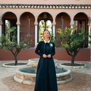 Cotton Aline Sleeveless Dress with Contrast Collar