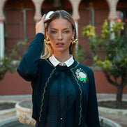 Cotton Aline Sleeveless Dress with Contrast Collar