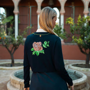 Back Embellished Cardigan with Front Centre Tie