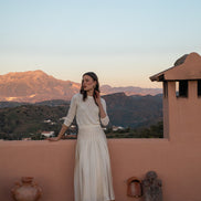 Round Pointelle Knit Top with Beaded Embellishment