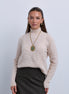 Fine Knit High Neck Top with Fine Seam Details