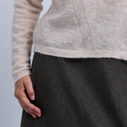 Fine Knit High Neck Top with Fine Seam Details