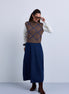 Textured Knit Diamond Design Top with Attached Sleeves