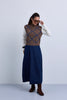 Textured Knit Diamond Design Top with Attached Sleeves