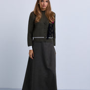 Knit Top with Colour Pop Falling Flower and contrast Cuffs