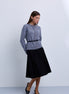 Knit Belted Cardigan with Embellished Neckline and Buttons