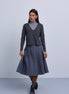 Knife Pleat Skirt - Grey